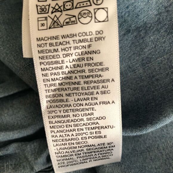 Levi’s Denim Chambray Blue, Mirabelle Dolman Sleeve, Coastal Grandma Top Size S - Picture 7 of 12